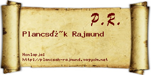 Plancsák Rajmund névjegykártya